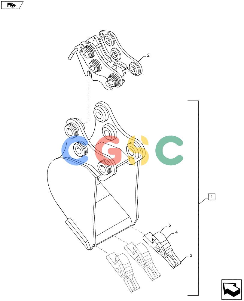 纽荷兰零件查询(E15) - COMPACT CRAWLER EXCAVATOR (N.A.) (1/06-) (09-30[01]) - BUCKET, ASSY New Holland Constructuion