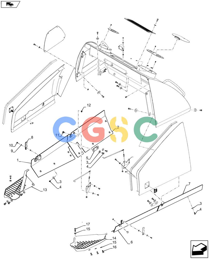 纽荷兰零件查询(D125C WT/LGP) - CRAWLER DOZER - TIER 4A (10/13-) (90.105.CI[02]) - REAR COVER New Holland Constructuion