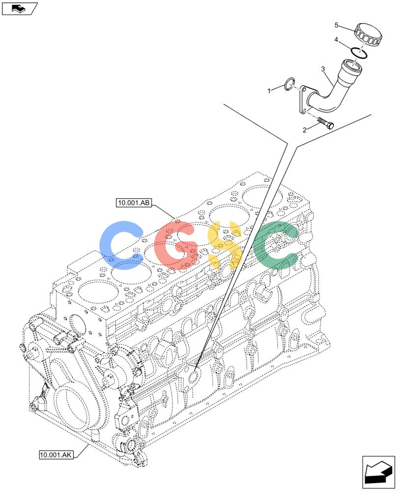 神钢零件查询(F4HFE613F B002) - ENGINE - 5801743987 - 47424030 (7/14-) (10.304.AJ) - OIL FILTER, DIPSTICK Kobelco