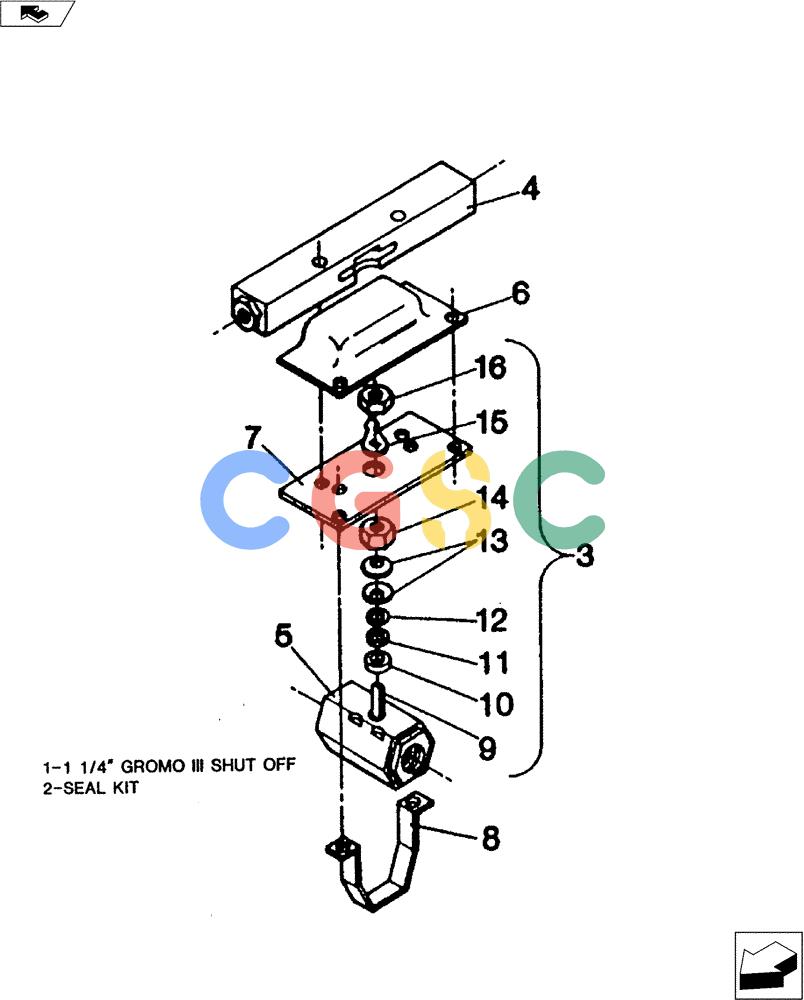 凯斯零件查询(3200) - TOOLBAR - DMI (1/80-12/90) (75.130.01) - 11/4" GROMO III SHUT OFF Case Agriculture