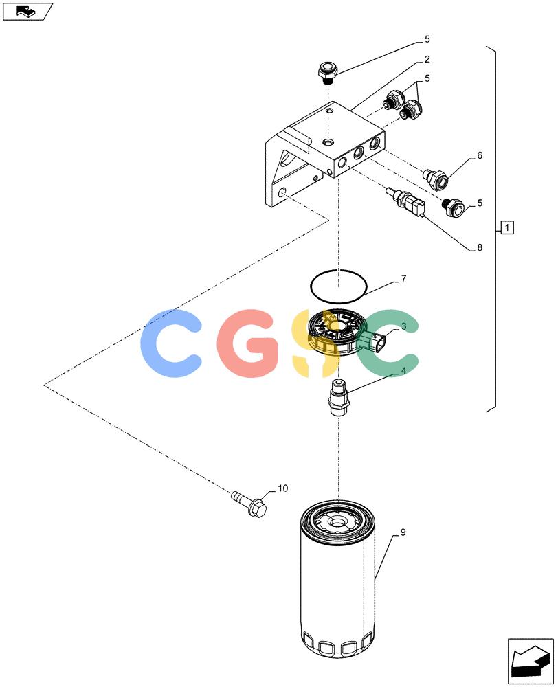 神钢零件查询(F4HFE613F B002) - ENGINE - 5801743987 - 47424030 (7/14-) (10.218.AD) - FUEL FILTER Kobelco