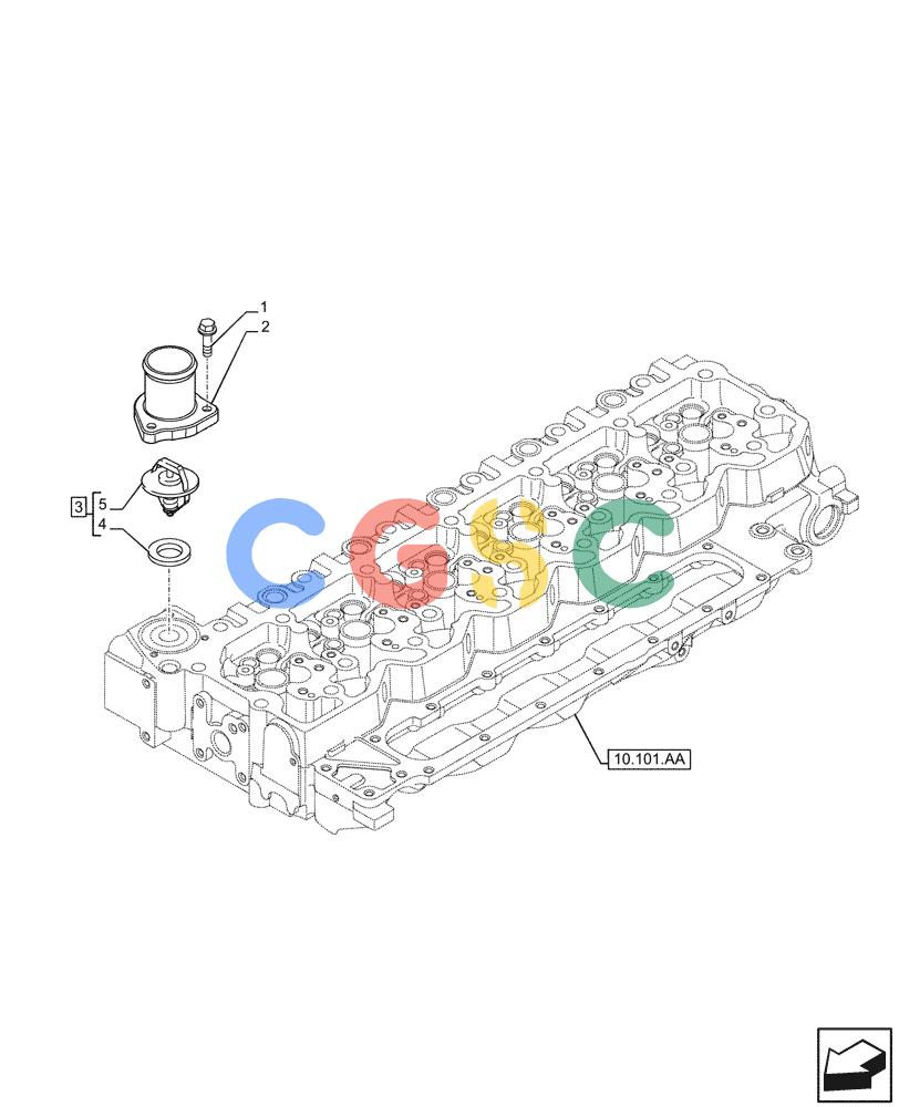 神钢零件查询(F4HFE613F B004) - ENGINE - 5801743984 - 47524029 (7/14-) (10.400.BC) - THERMOSTAT Kobelco