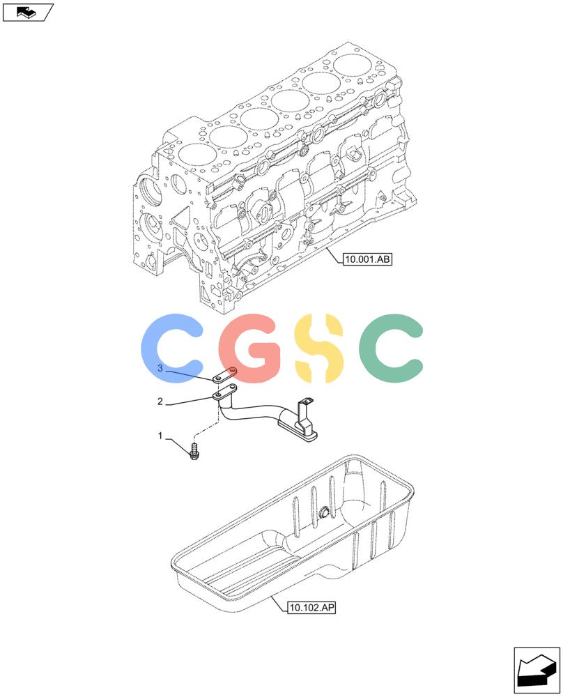 神钢零件查询(F4HFE613F B002) - ENGINE - 5801743987 - 47424030 (7/14-) (10.304.AL) - SUCTION PIPE, ENGINE OIL Kobelco