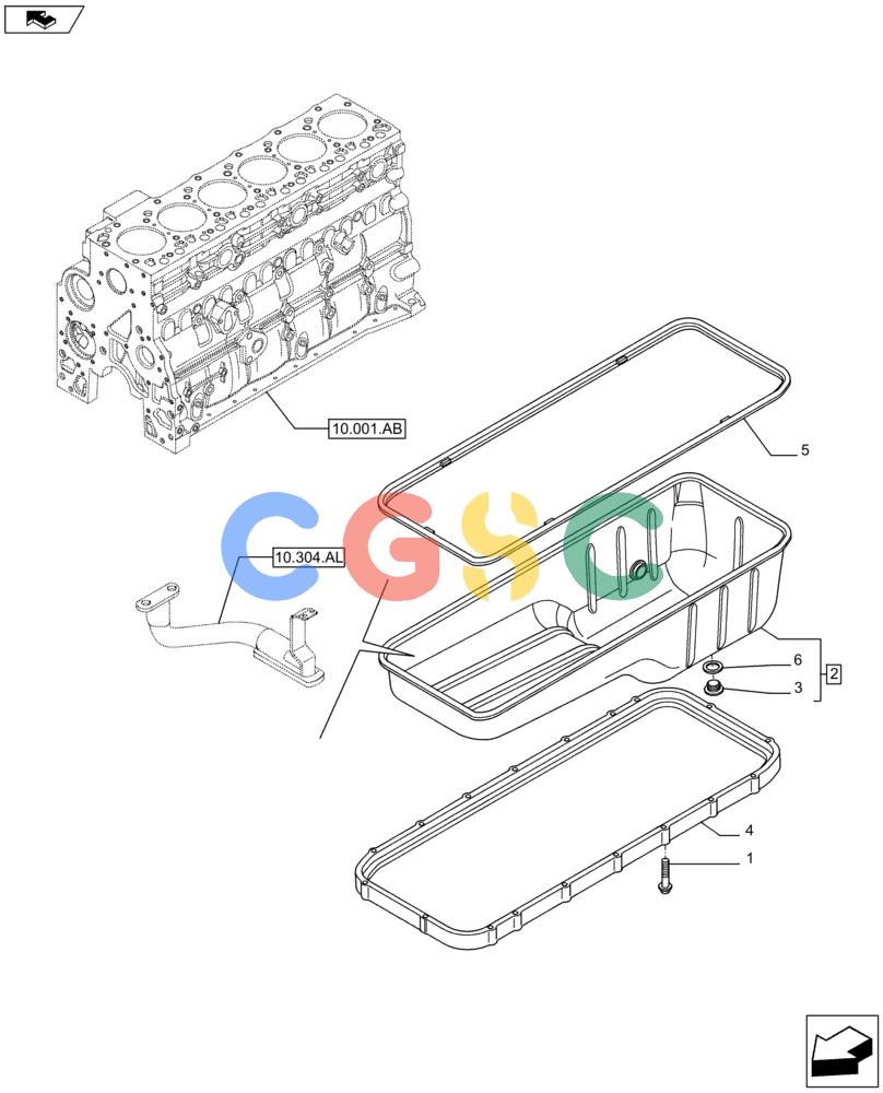 神钢零件查询(F4HFE613F B002) - ENGINE - 5801743987 - 47424030 (7/14-) (10.102.AP) - ENGINE OIL PAN Kobelco