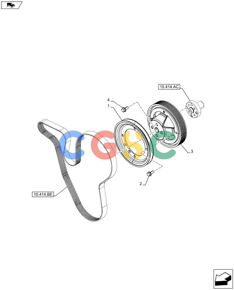 神钢零件查询(F4HFE613F B002) - ENGINE - 5801743987 - 47424030 (7/14-) (10.414.AD) - FAN & PULLEY Kobelco