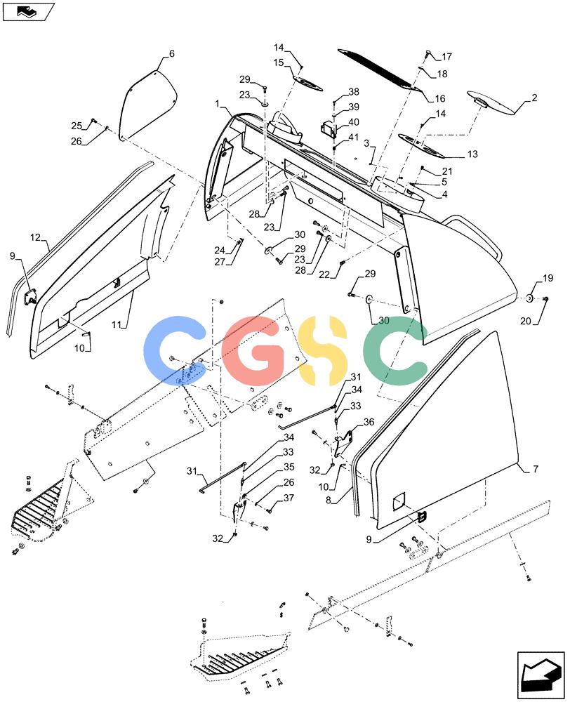 纽荷兰零件查询(D125C WT/LGP) - CRAWLER DOZER - TIER 4A (10/13-) (90.105.CI[01]) - REAR COVER New Holland Constructuion