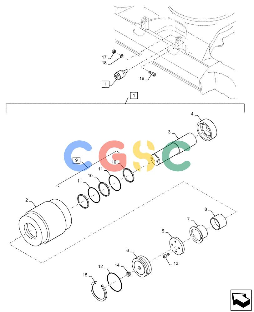 神钢零件查询(ED160 BLADE) - HYDRAULIC EXCAVATOR - ASN LH02-01501 (9/12-12/13) (48.120.AG[04]) - ROLLER, ASSY, UPPER Kobelco