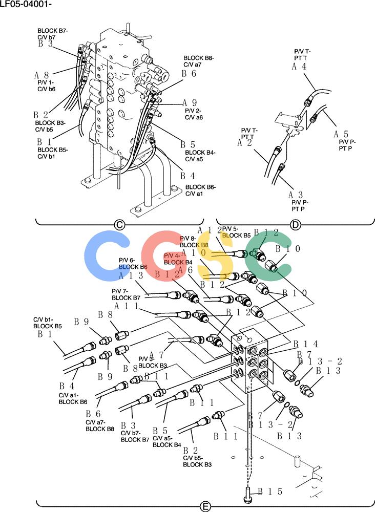 纽荷兰零件查询(E80BMSR) - CRAWLER EXCAVATOR ASN LF05-04001 - (N8TA18060) (140-18A[2]) - CONTROL LINES, REMOTE New Holland Constructuion