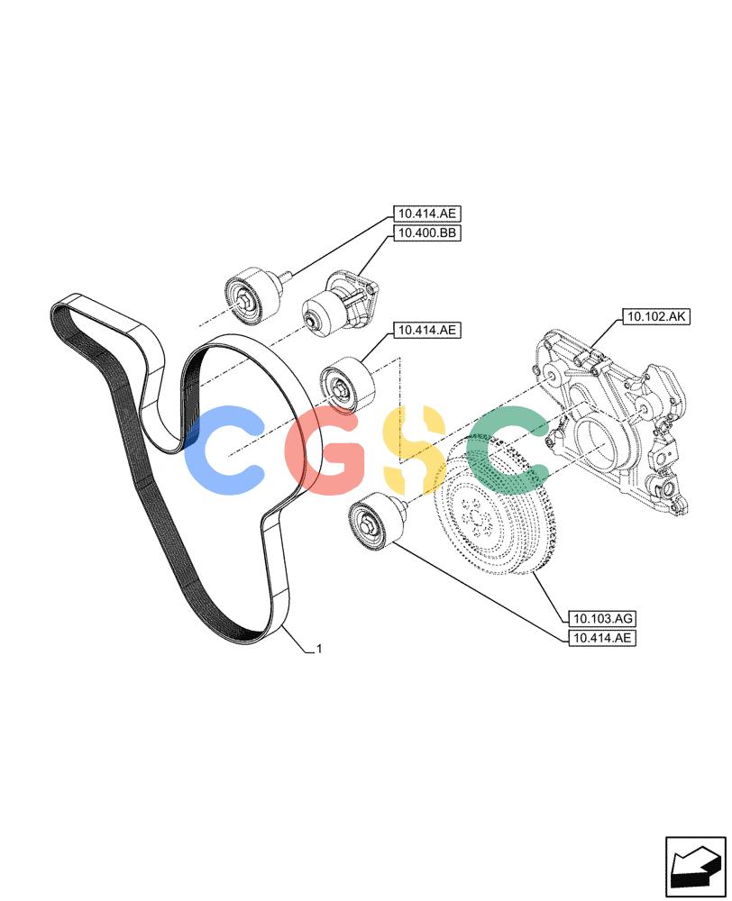 神钢零件查询(F4HFE613F B004) - ENGINE - 5801743984 - 47524029 (7/14-) (10.414.BE) - BELT Kobelco