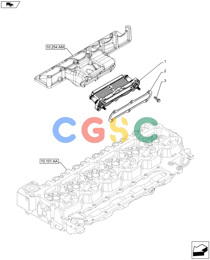 神钢零件查询(F4HFE613F B002) - ENGINE - 5801743987 - 47424030 (7/14-) (55.202.AA) - MANIFOLD, HEATER Kobelco