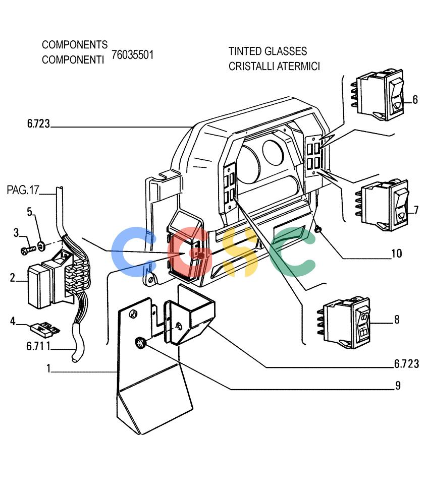纽荷兰零件查询(FD255) - CRAWLER DOZER (N.A. VERSION) (7/95-) (9.652[02]) - ROPS CAB - DASHBOARD - OPTIONAL CODE 76035502 New Holland Constructuion