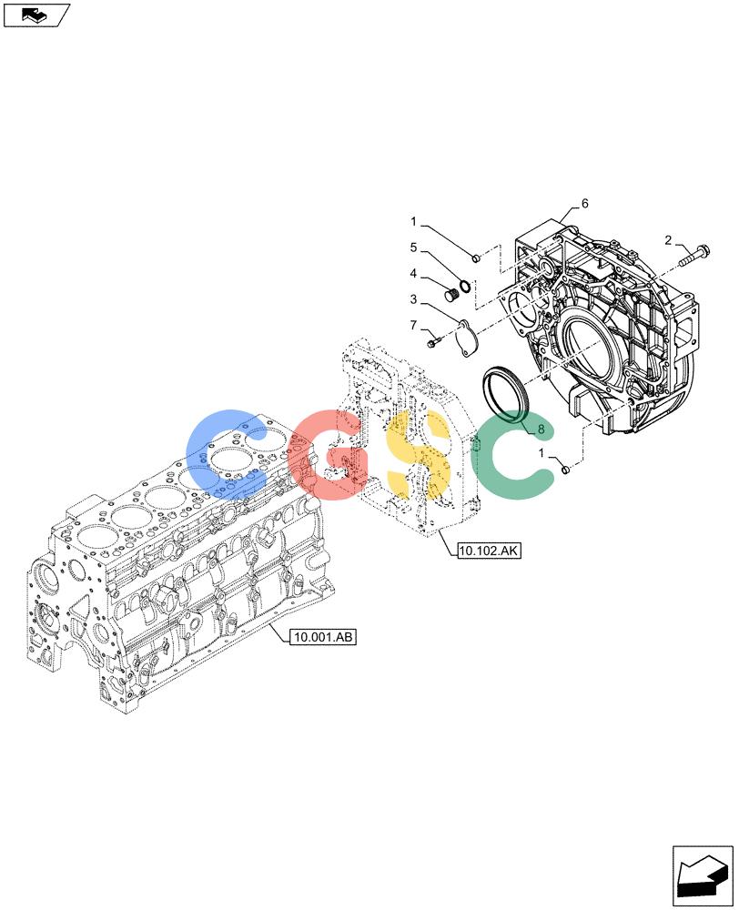 神钢零件查询(F4HFE613R B006) - ENGINE 5801751511 - 47538799 (8/13-) (10.103.AK) - FLYWHEEL & HOUSING Kobelco