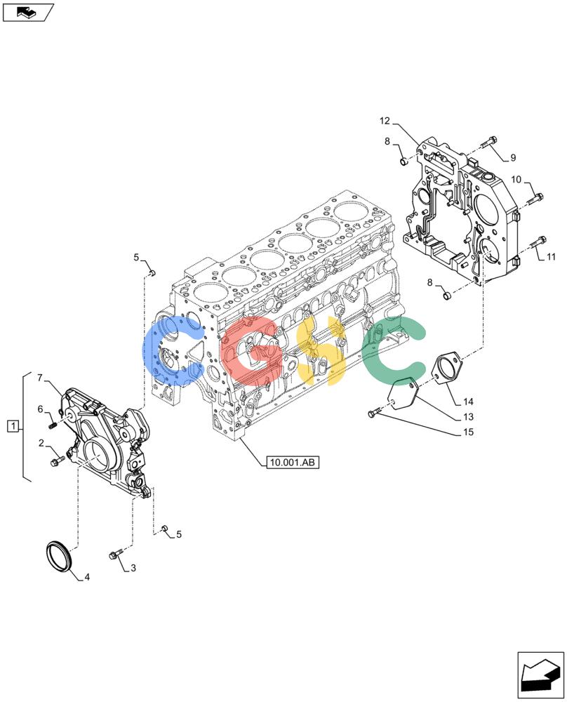 神钢零件查询(F4HFE613R B005) - ENGINE 5801751510 - 47538795 (8/13-) (10.102.AK) - CRANKCASE, COVER, COVERS Kobelco