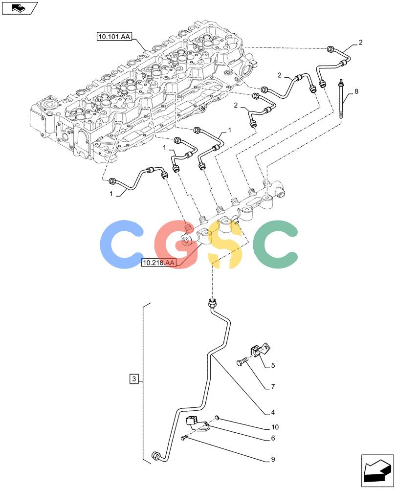 神钢零件查询(F4HFE613S B004) - ENGINE 5801751515 - 47538798 (8/13-) (10.218.AI[01]) - INJECTION PIPE Kobelco