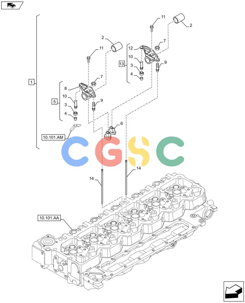 神钢零件查询(F4HFE613R B005) - ENGINE 5801751510 - 47538795 (8/13-) (10.106.AO[01]) - ROCKER ARM Kobelco