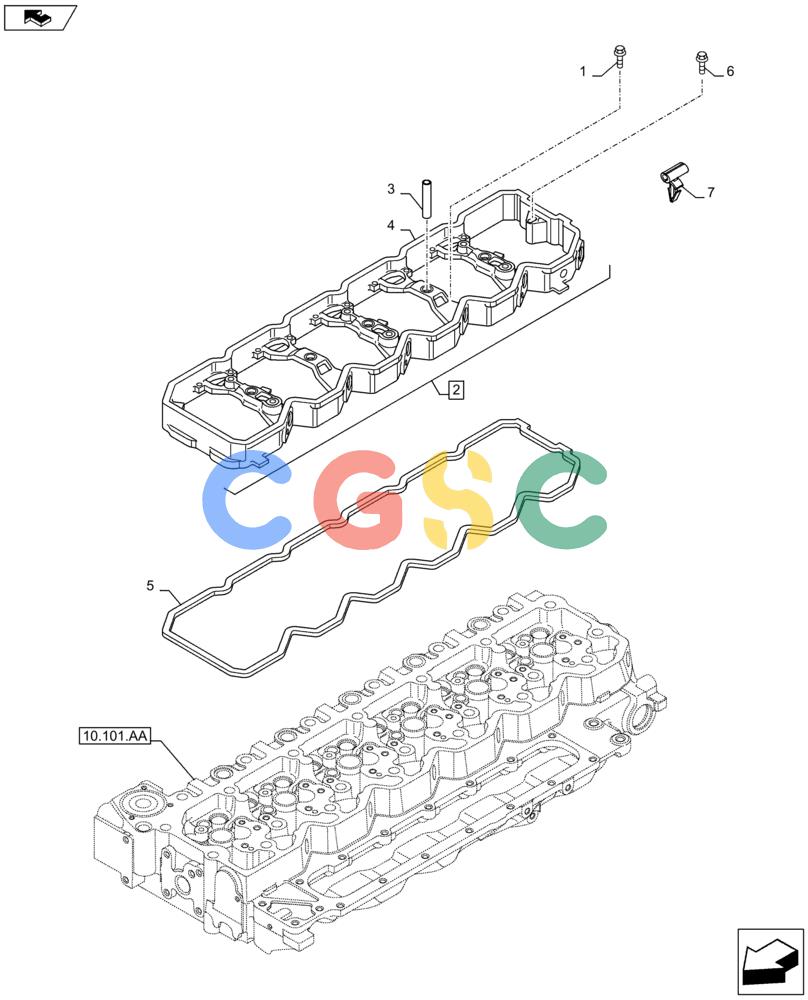 神钢零件查询(F4HFE613R B005) - ENGINE 5801751510 - 47538795 (8/13-) (10.106.AO[02]) - ROCKER ARM, HOUSING & COVERS Kobelco
