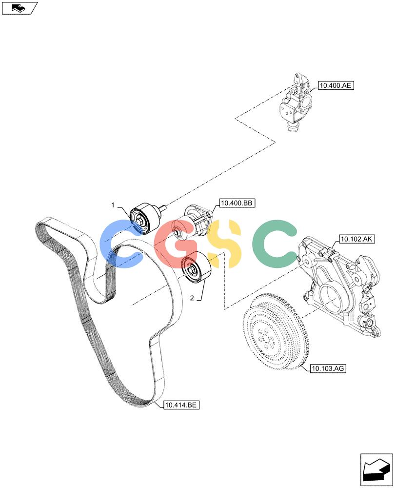 神钢零件查询(F4HFE613S B004) - ENGINE 5801751515 - 47538798 (8/13-) (10.414.AE) - BELT TENSIONER Kobelco