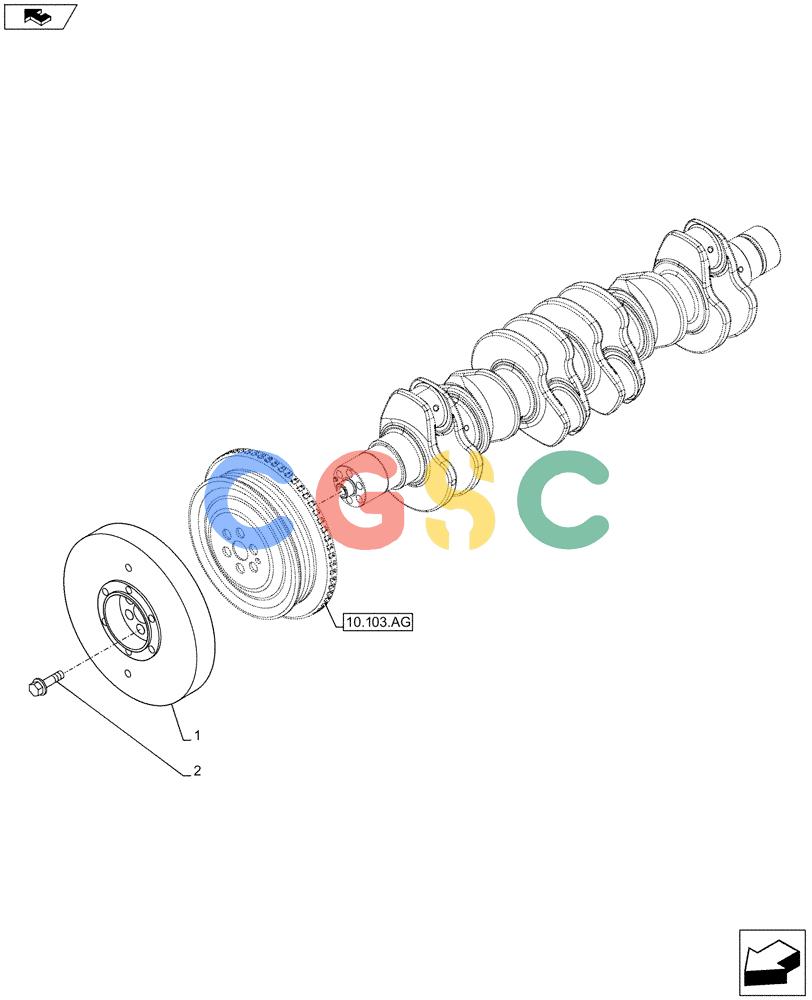 神钢零件查询(F4HFE613R B006) - ENGINE 5801751511 - 47538799 (8/13-) (10.110.AD) - CRANKSHAFT, DAMPER Kobelco