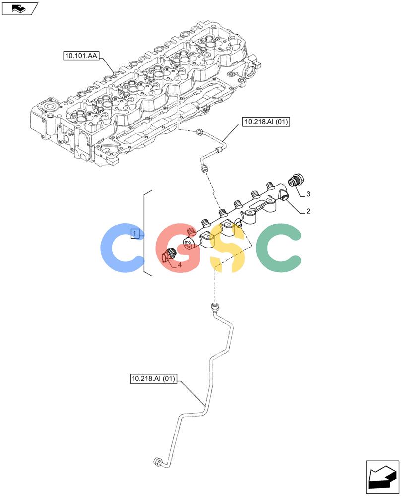 神钢零件查询(F4HFE613S B003) - ENGNE 5801751514 - 47538794 (8/13-) (10.218.AA) - FUEL SYSTEM INJECTOR, LINE Kobelco