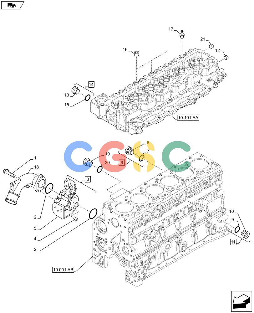 神钢零件查询(F4HFE613S B004) - ENGINE 5801751515 - 47538798 (8/13-) (10.400.AE) - COOLING SYSTEM LINE Kobelco