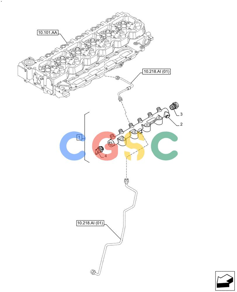神钢零件查询(F4HFE613C B004) - ENGINE - 5801761363 - 47550882 (10/15-) (10.218.AA) - FUEL SYSTEM INJECTOR, LINE Kobelco