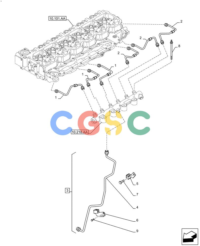 神钢零件查询(F4HFE613C B004) - ENGINE - 5801761363 - 47550882 (10/15-) (10.218.AI[01]) - INJECTION PIPE Kobelco