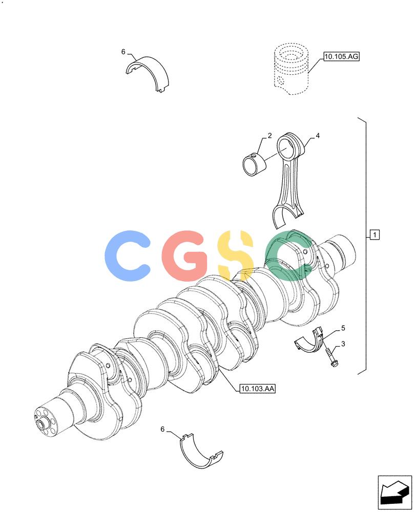 神钢零件查询(F4HFE613C B004) - ENGINE - 5801761363 - 47550882 (10/15-) (10.105.AB) - CONNECTING ROD Kobelco