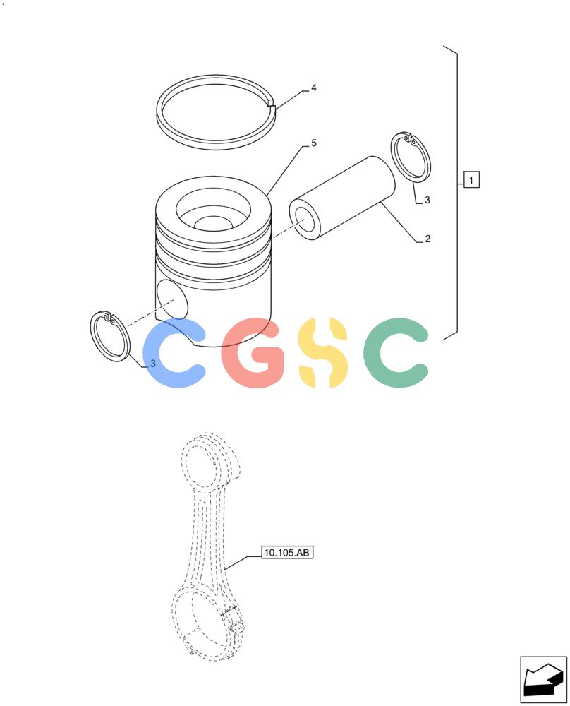 神钢零件查询(F4HFE613C B004) - ENGINE - 5801761363 - 47550882 (10/15-) (10.105.AG) - PISTONS Kobelco