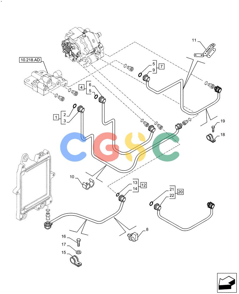 神钢零件查询(F4HFE613C B004) - ENGINE - 5801761363 - 47550882 (10/15-) (10.210.AF) - FUEL LINE Kobelco