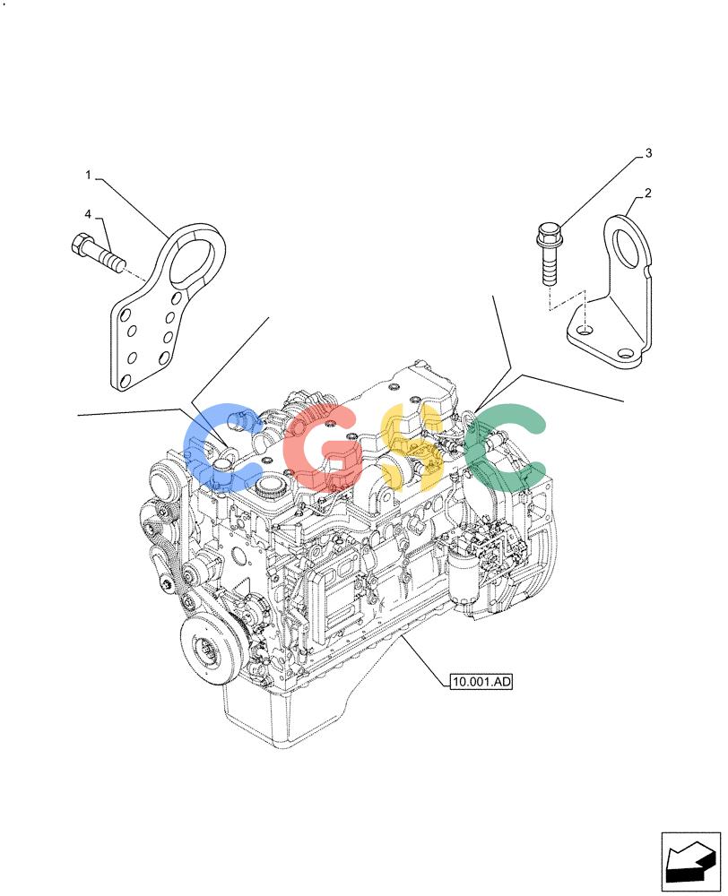 神钢零件查询(F4HFE613C B004) - ENGINE - 5801761363 - 47550882 (10/15-) (10.001.AK) - ENGINE, SUPPORT Kobelco