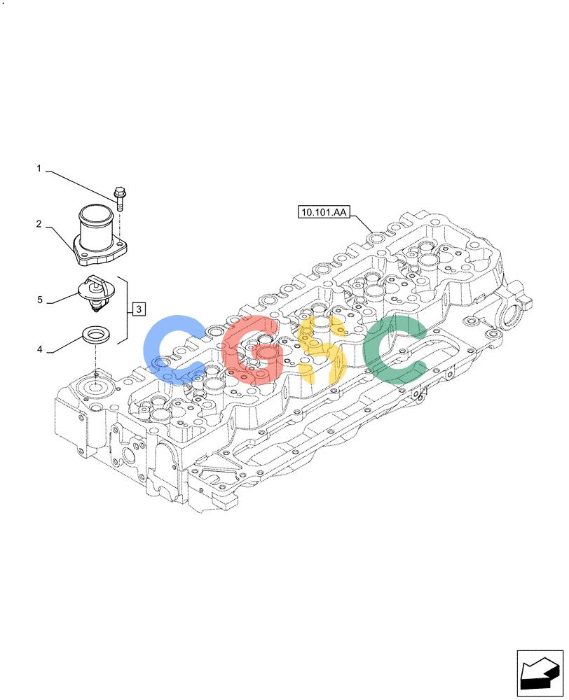 神钢零件查询(F4HFE613C B004) - ENGINE - 5801761363 - 47550882 (10/15-) (10.400.BC) - THERMOSTAT Kobelco