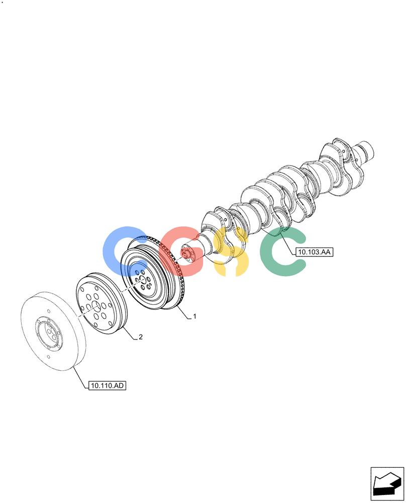 神钢零件查询(F4HFE613C B004) - ENGINE - 5801761363 - 47550882 (10/15-) (10.103.AG) - CRANKSHAFT, PULLEY Kobelco