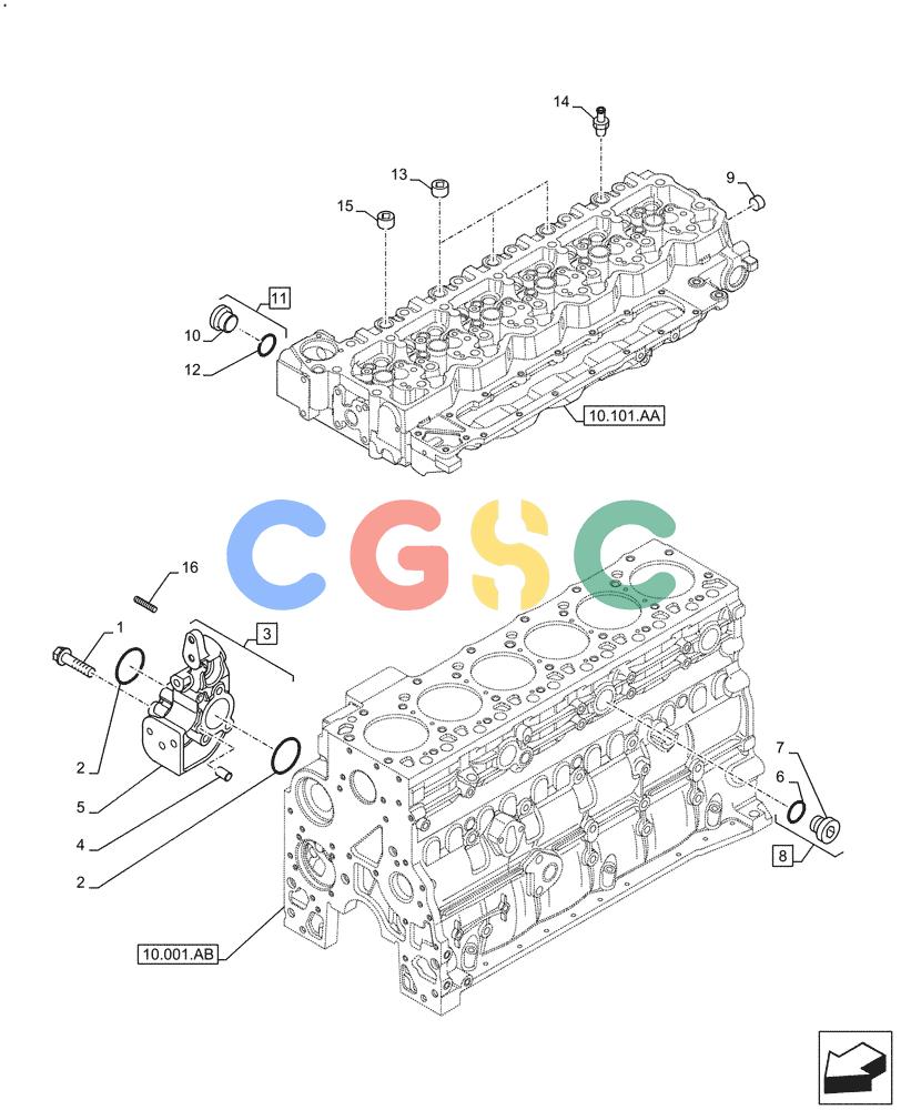 神钢零件查询(F4HFE613C B004) - ENGINE - 5801761363 - 47550882 (10/15-) (10.400.AE) - ENGINE, COOLING SYSTEM LINE Kobelco