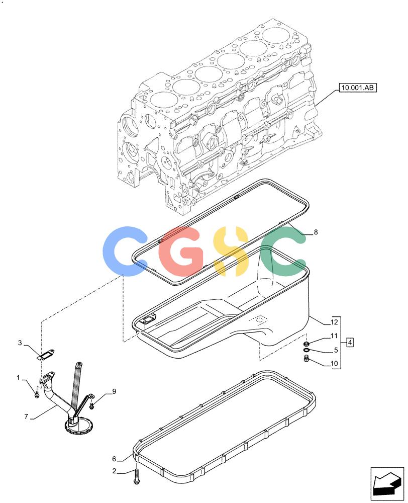 神钢零件查询(F4HFE613C B004) - ENGINE - 5801761363 - 47550882 (10/15-) (10.102.AP) - ENGINE OIL PAN Kobelco