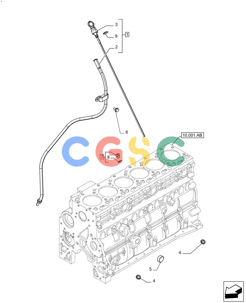 神钢零件查询(F4HFE613C B004) - ENGINE - 5801761363 - 47550882 (10/15-) (10.304.AS) - DIPSTICK Kobelco