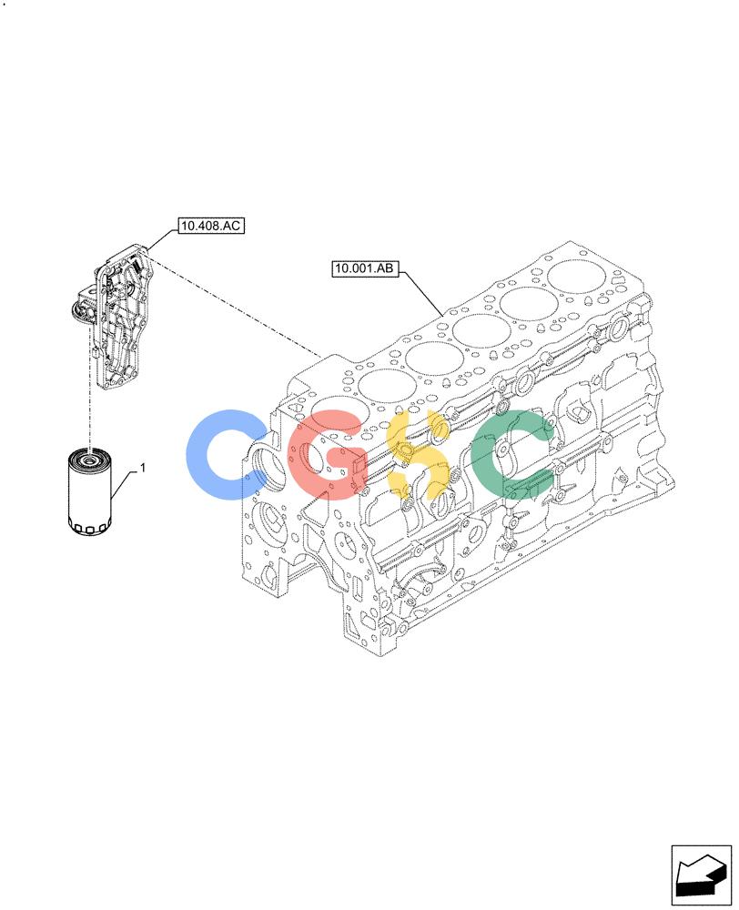 神钢零件查询(F4HFE613C B004) - ENGINE - 5801761363 - 47550882 (10/15-) (10.304.AE) - ENGINE OIL FILTER Kobelco