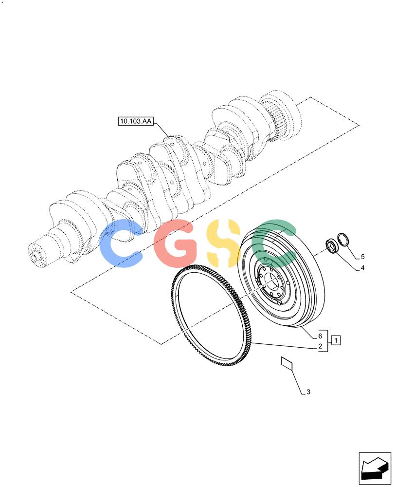 神钢零件查询(F4HFE613C B004) - ENGINE - 5801761363 - 47550882 (10/15-) (10.103.AH) - ENGINE FLYWHEEL Kobelco