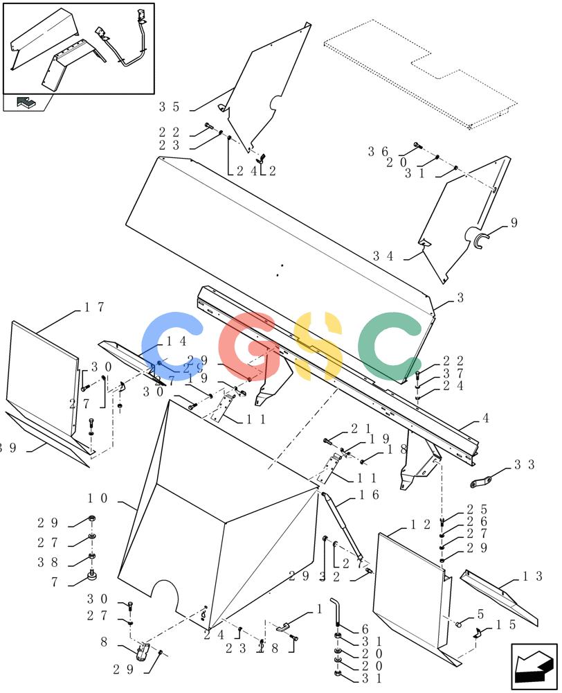 凯斯零件查询(LBX432S) - BIG RECTANGULAR BALER (3/03-12/08) (08.001[01]) - PROTECTIONS FLYWHEEL Case Agriculture