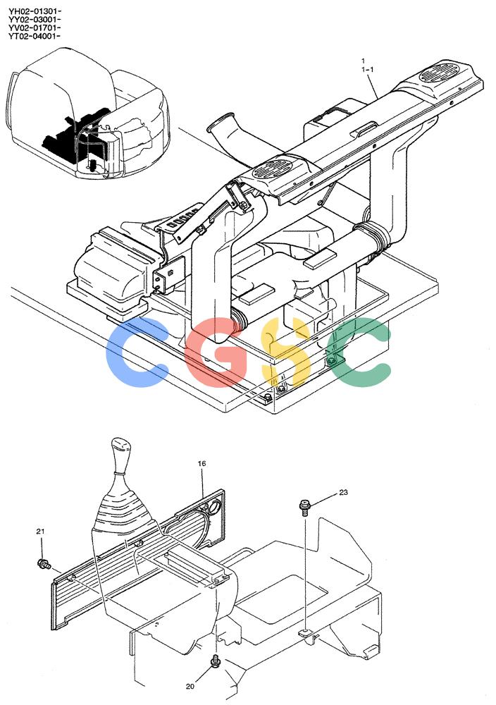 神钢零件查询(ED150-1E) - BLADE RUNNER EXCAVATOR/DOZER ASN YL05-00555 (11/03-12/04) (01-055[01]) - CONDITIONER INSTAL Kobelco