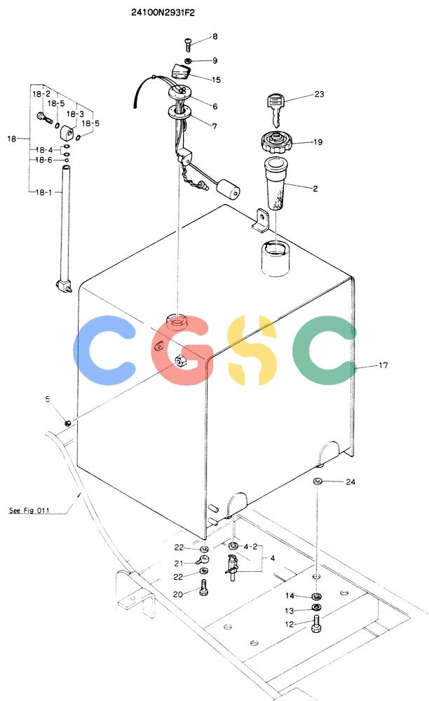 神钢零件查询(K904EL) - EXCAVATOR ASN LX1401 (1/86-12/03) (01-007) - TANK ASSY, FUEL Kobelco