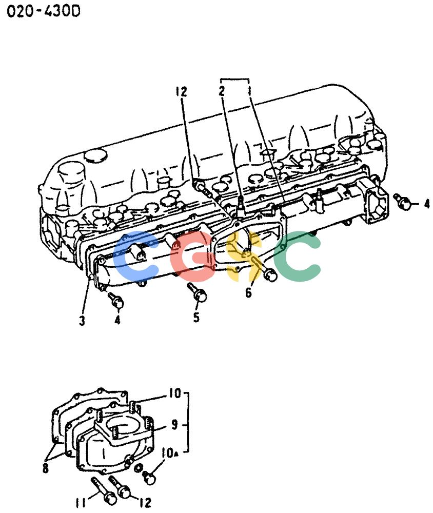 神钢零件查询(6D16-T) - MITSUBISHI DIESEL ENGINE - K909 II & K909LC II EXCAVATORS (1/87-12/06) (00-021) - INLET MANIFOLD Kobelco