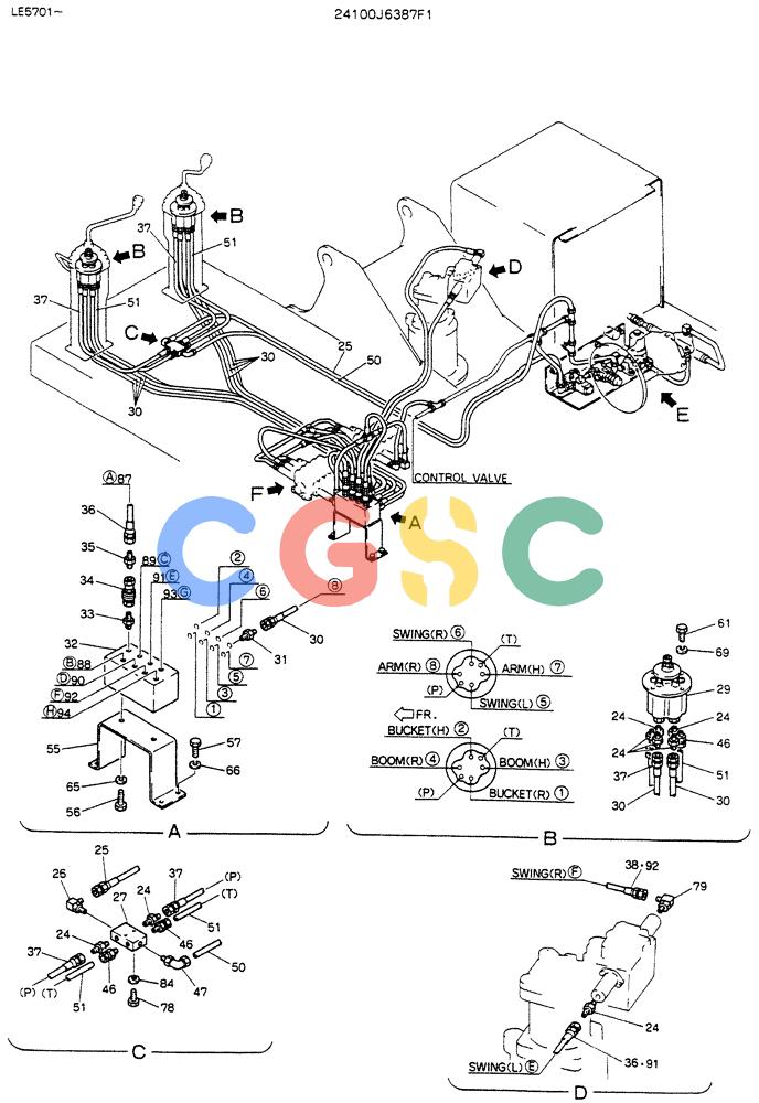 神钢零件查询(K903C) - EXCAVATOR ASN LE5701 (1/87-12/03) (02-007[01]) - REMOTE CONTROL ASSY (WRIST CONTROL) Kobelco