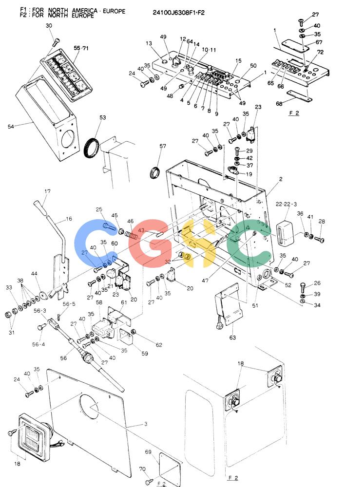 神钢零件查询(K904EL) - EXCAVATOR ASN LX1401 (1/86-12/03) (05-010[02]) - PANEL ASSY, INST, P/N 24100J6308F2 Kobelco
