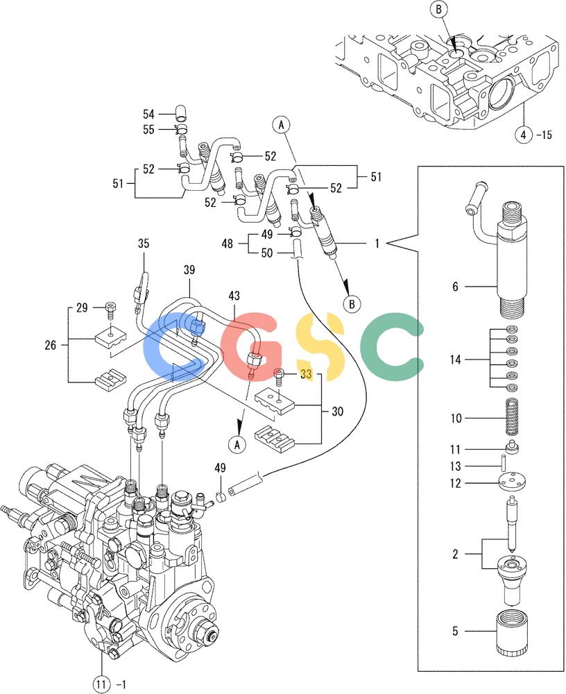 纽荷兰零件查询(E35SR) - COMPACT CRAWLER EXCAVATOR ASN PX13-15001 (N6TN61732) (NA) (1/06-) (08-012) - FUEL INJECTION VALVE New Holland Constructuion