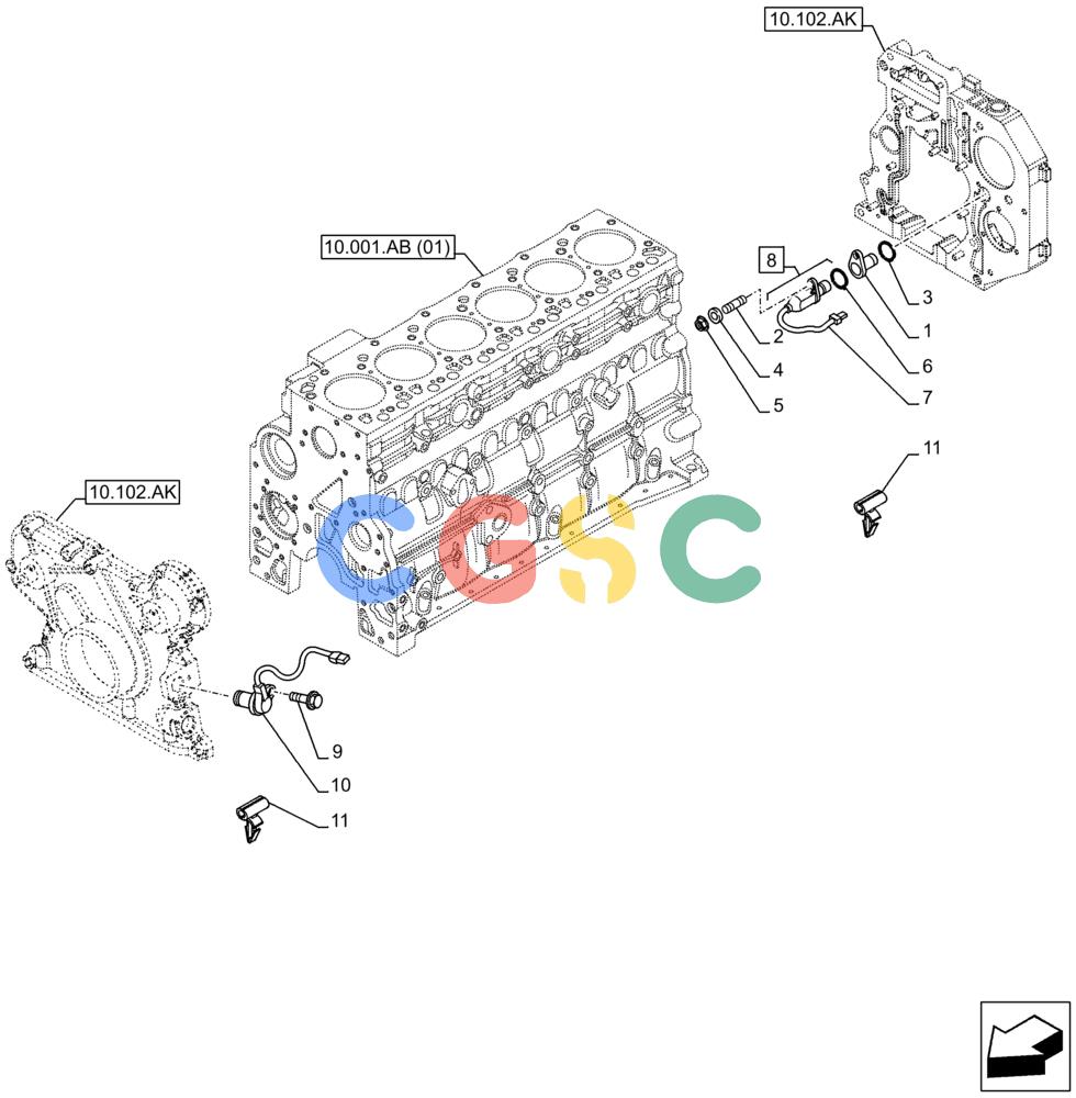 纽荷兰零件查询(F4HFE6132*A003) - ENGINE 5801753676 - 47541755 (1/14-) (55.015.AC) - ENGINE, SENSOR New Holland Constructuion