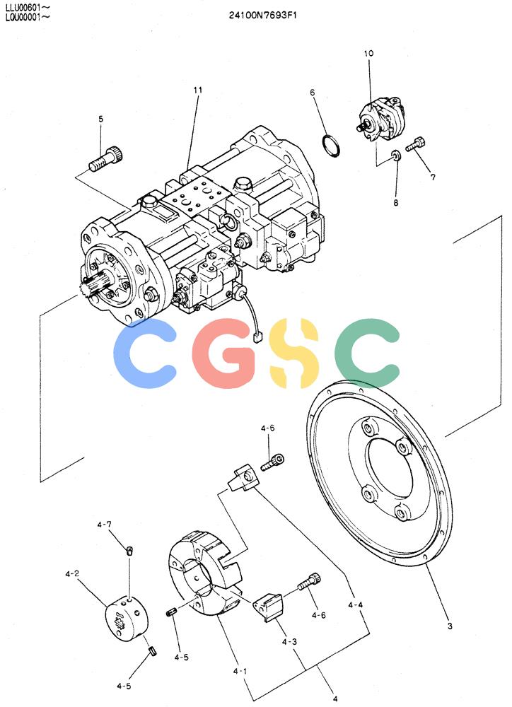 神钢零件查询(MD240C) - EXCAVATOR ASN LLU00601 (1/80-12/06) (05-003) - PUMP ASSY, CONNECT Kobelco