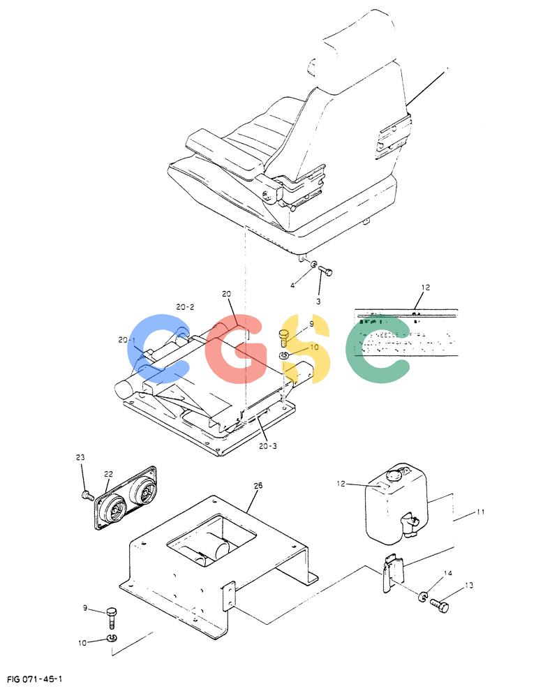 神钢零件查询(K912LC) - MARK II EXCAVATOR ASN YC-0301 (1/88-12/03) (02-012) - SEAT ASSY (24100N4136F10) Kobelco