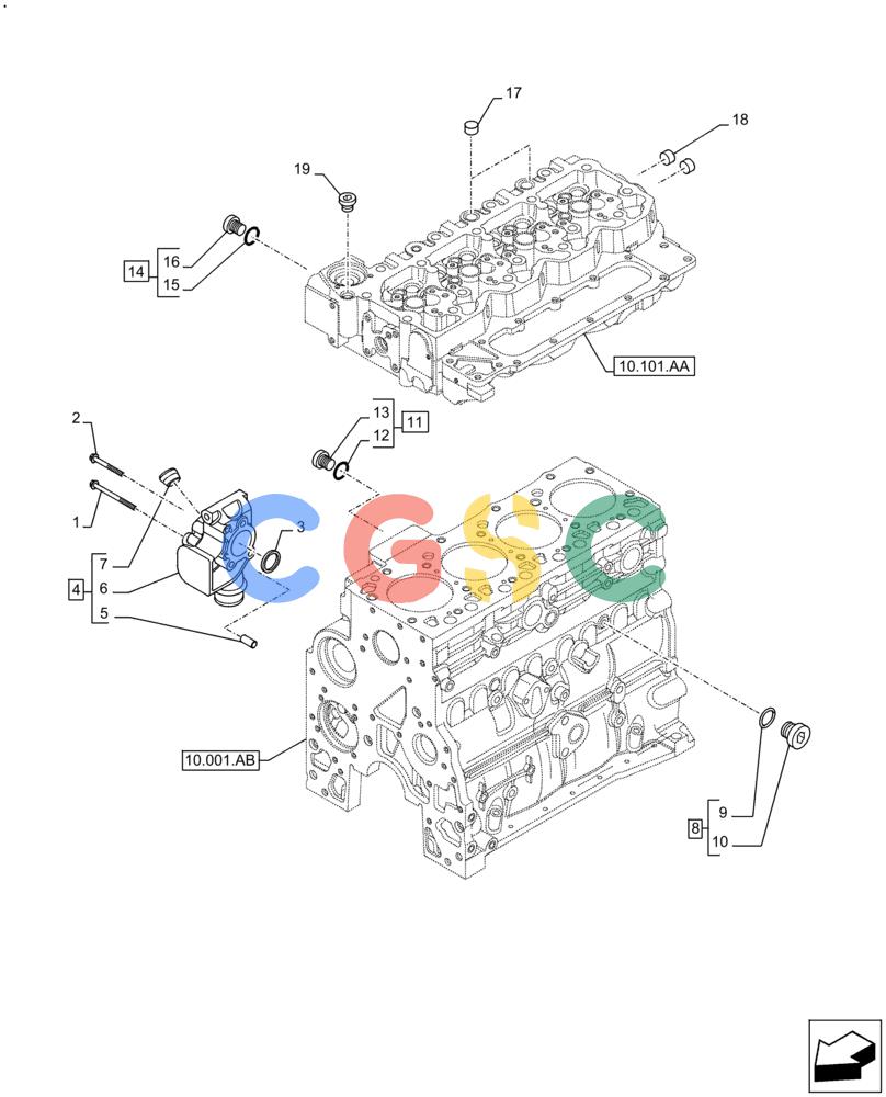神钢零件查询(F4HFE413C A002) - ENGINE 5801688472 - 47397958 - TIER 4A (4/14-) (10.400.AE) - ENGINE, COOLING SYSTEM LINE Kobelco