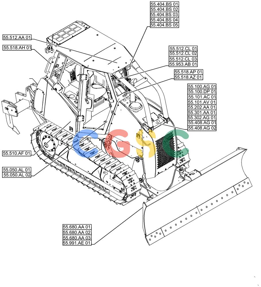 纽荷兰零件查询(D180C XLT) - CRAWLER DOZER - TIER 4A (12/13-) (55.000.00[01]) - PICTORIAL INDEX - ELECTRICAL SYSTEMS New Holland Constructuion