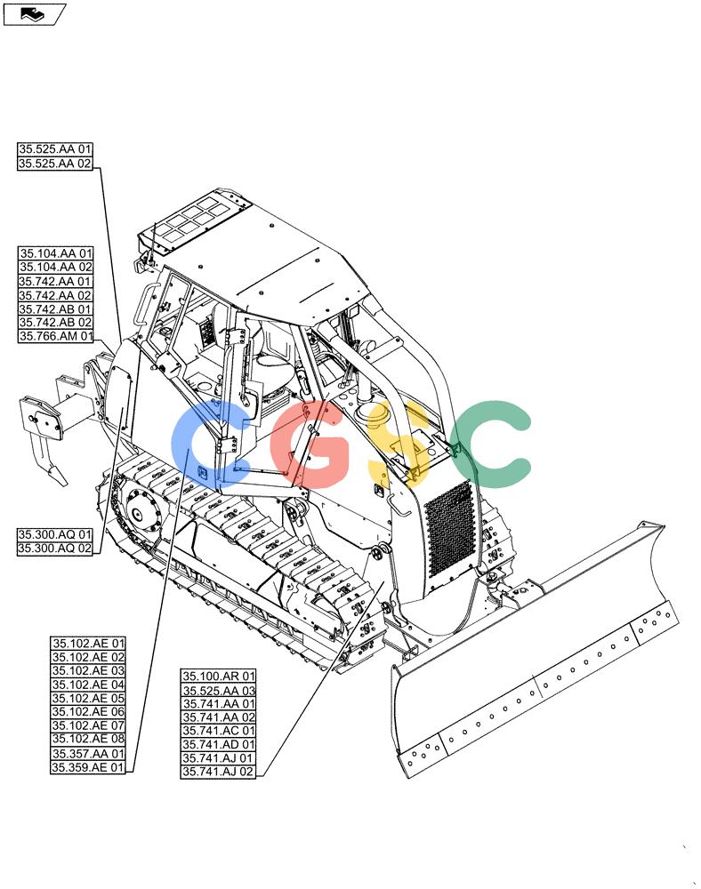 纽荷兰零件查询(D180C XLT) - CRAWLER DOZER - TIER 4A (12/13-) (35.000.00[01]) - PICTORIAL INDEX - HYDRAULIC SYSTEMS New Holland Constructuion
